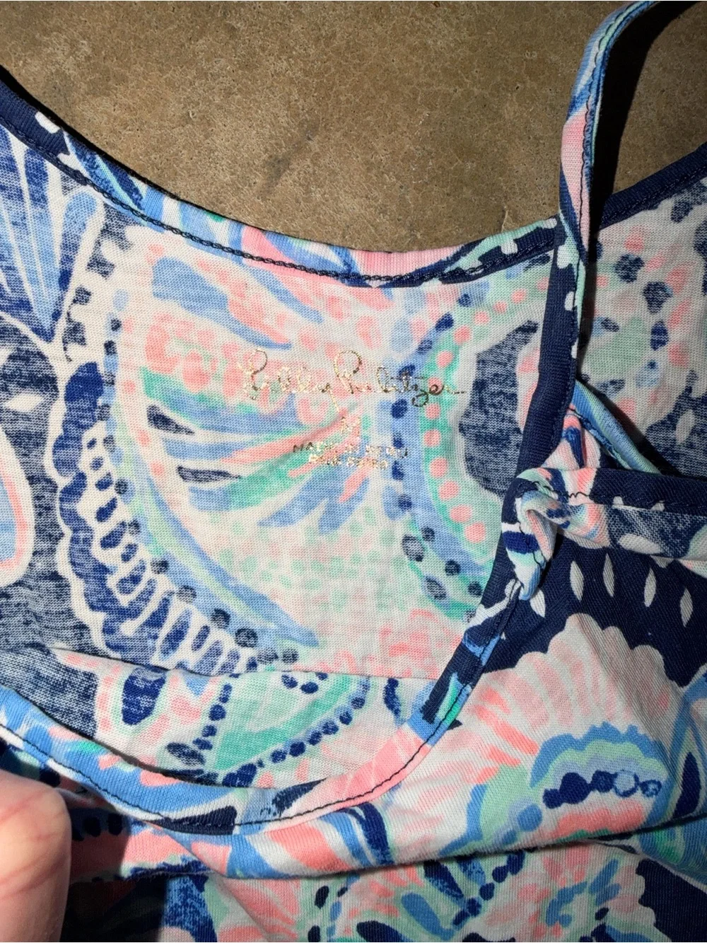 Lilly Pulitzer Girls Navy Pink Paisley Shift Dress Size M Floral Sleeveless